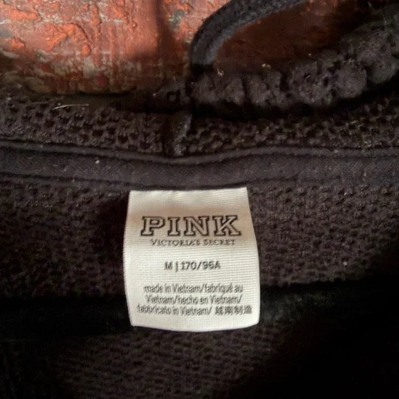💖 PINK Victoria’s Secret Sherpa Half-Zip Hoodie — Black — Size M 💖 - Picture 3 of 4